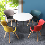 Solid beech PU Leather Office Meeting Table Chair set