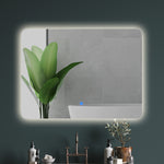 LED Wall Mirror Anti-fog Bathroom Mirrors Makeup Light 80x60cm