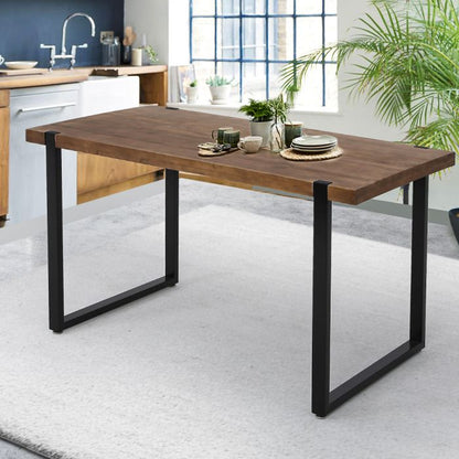 Dining Table Industrial Wooden Metal Kitchen Tables 140cm