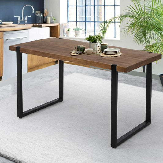 Dining Table Industrial Wooden Metal Kitchen Tables 140cm