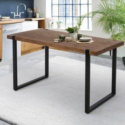 Dining Table Industrial Wooden Metal Kitchen Tables 140cm