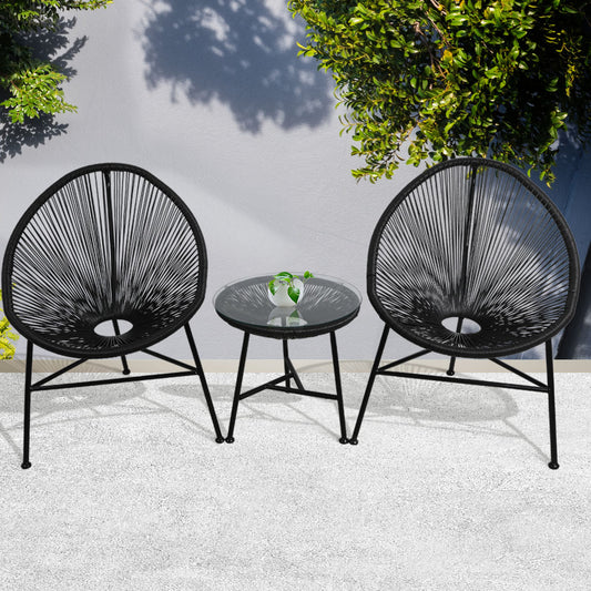 3Pcs Outdoor Chairs Bench 

