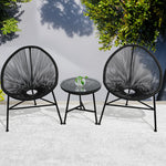 3Pcs Outdoor Chairs Bench