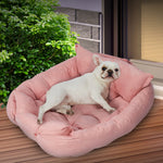 Pet Bed 2 Way Use Dog Cat Soft Warm Calming Mat Pink L