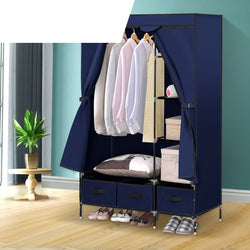 Portable Clothes Organiser Wardrobe Navy Blue 
