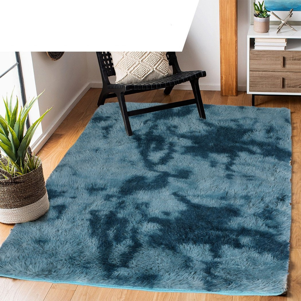 Floor Rug Shaggy Rugs Soft Large Carpet Area Tie-dyed 120x160cm Blue