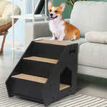 Wooden Dog Ramp Stairs Steps For Bed Pet Calming Kennel Non-Slip Black