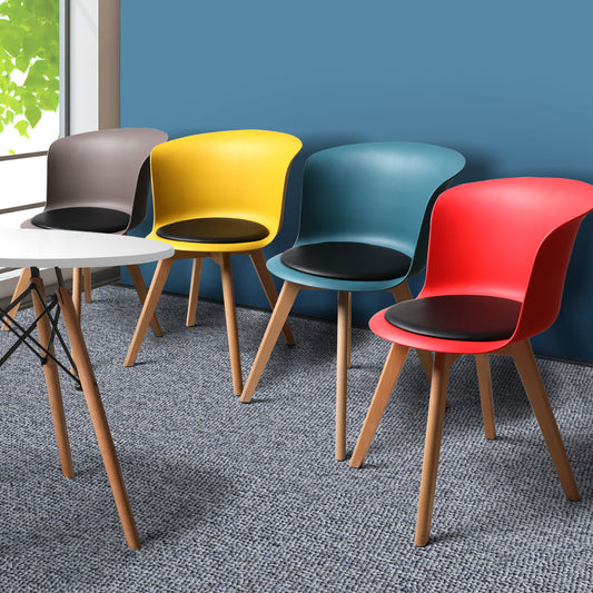 Set of 4 PU Leather Office Chair