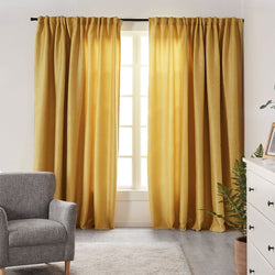 2X Blockout Premium quality Curtains Mustard 240CM x 230CM 

