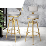 Premium velvet upholstery Kitchen Stool Chair Swivel Barstools-grey