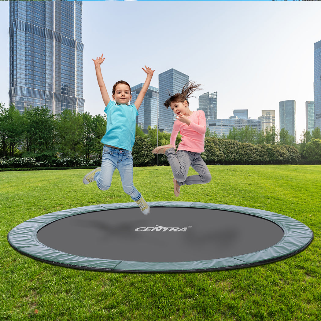 12FT/10FT In-Ground Trampoline Outdoor Fun with Safety Mat