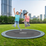 12FT/10FT In-Ground Trampoline Outdoor Fun with Safety Mat