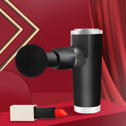 Mini Massage Gun Massager 4 Head USB Charcoal 
