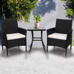 3 Pcs Outdoor Furniture Set Chair Table Patio Garden Rattan Seat Setting
