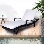 Sun Lounger Wicker Lounge Outdoor Furniture Garden Patio Bed Cushion Pool
