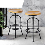 Wooden Barstools Swivel Vintage Chair
