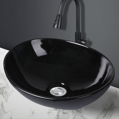 Wash Basin Oval Gloss Black
