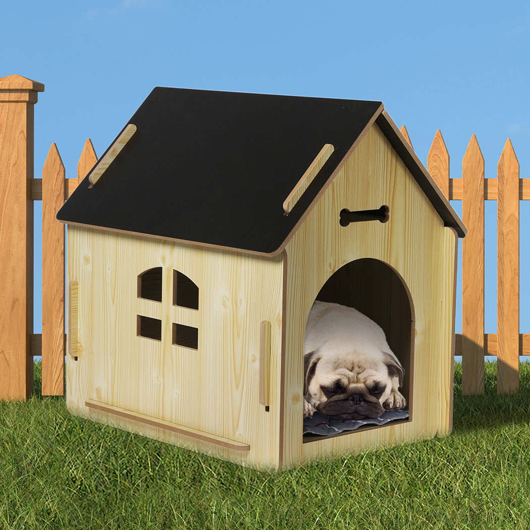 Wooden Dog House Pet Kennel Extra Large Oak XL