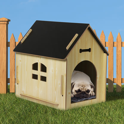 Wooden Dog House Pet Kennel Extra Large Oak XL