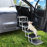 6 Steps Dog Ramp Adjustable Height Stair Car Dog Folding Portable Aluminium