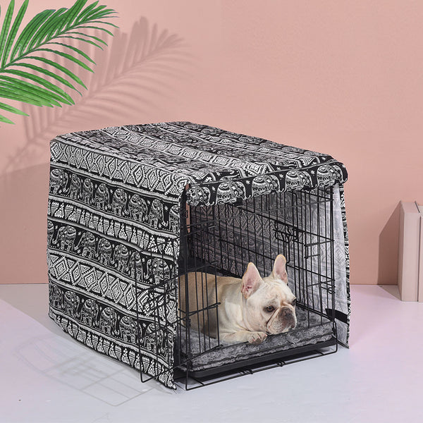  Foldable Metal Carrier Portable Pet Kennel With Bed Cover 48
