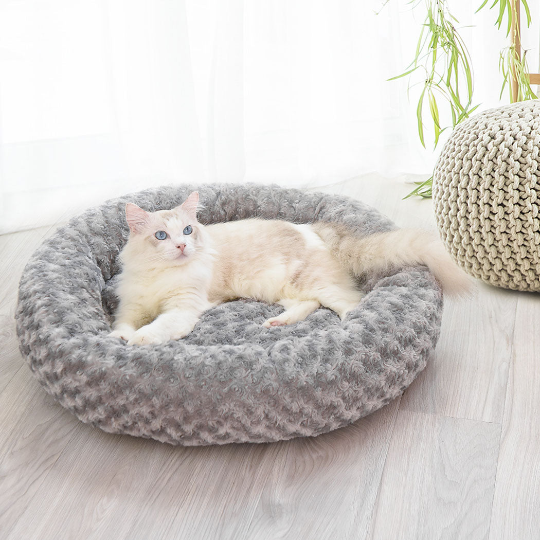 Pet Bed Dog Cat Nest Calming Donut Mat Soft Plush Kennel Cave Deep Sleeping XXL