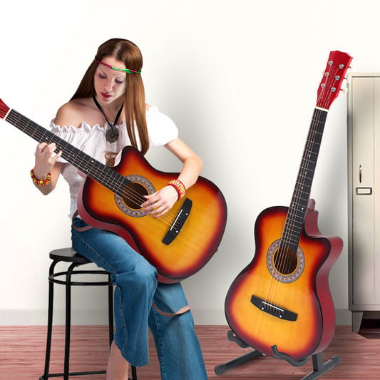 Solid Eco-Rosewood 38 Inch Wooden Folk Acoustic Guitar