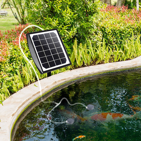  Solar Oxygen Tank Oxygenator Air Pump Powered Pool Water Pond Outdoor Fish