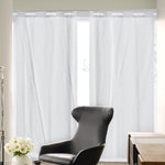 2x Blockout Curtains Panels 3 Layers Room Darkening 140x244cm Grey