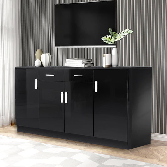 High Gloss Sideboard Storage Cabinet Black