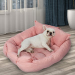 Pet Bed 2 Way Use Dog Cat Soft Warm Calming Mat Pink L