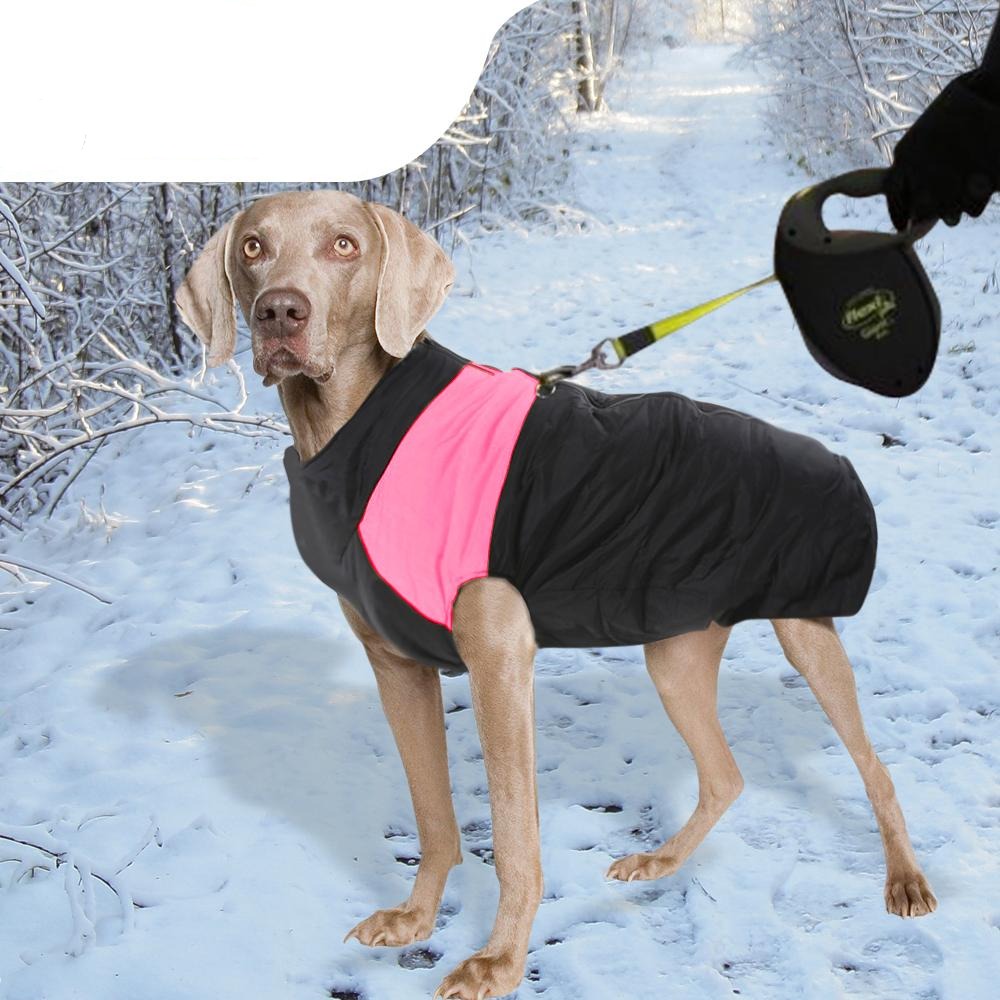 PaWz Dog Winter Jacket Padded Waterproof Pet Clothes Windbreaker Vest Coat Pink