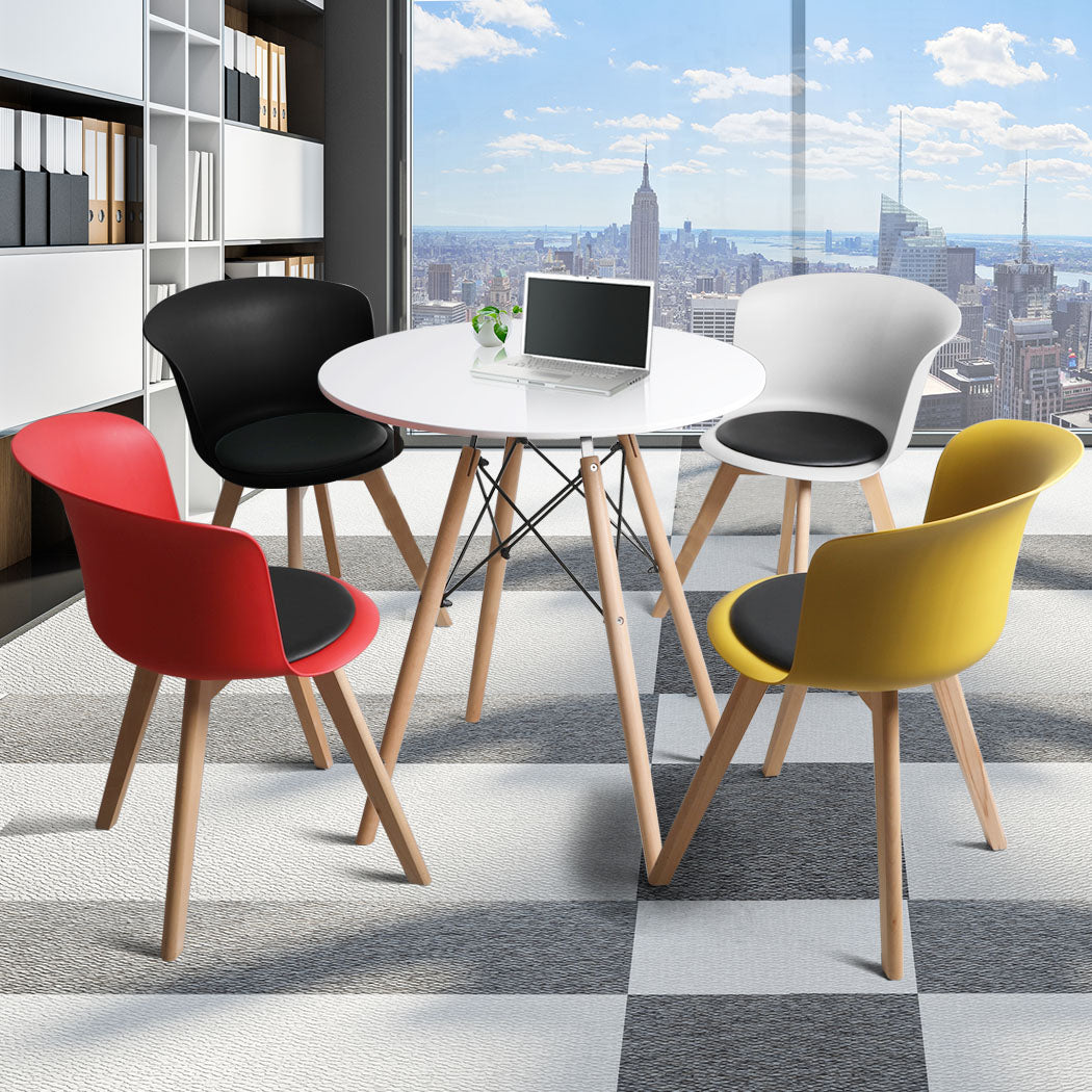solid beech 4Pcs Office MeetingTable Chair Set