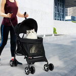 Foldable Pet Stroller Pushchair Black