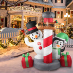 Inflatable Christmas Decor Pole Welcome 1.8M LED Lights Xmas Party