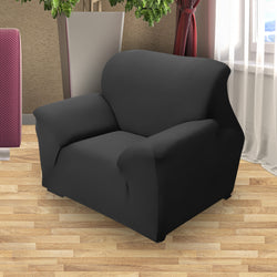Easy Fit Stretch Couch Sofa Slipcovers Protectors Covers 1 Seater Black