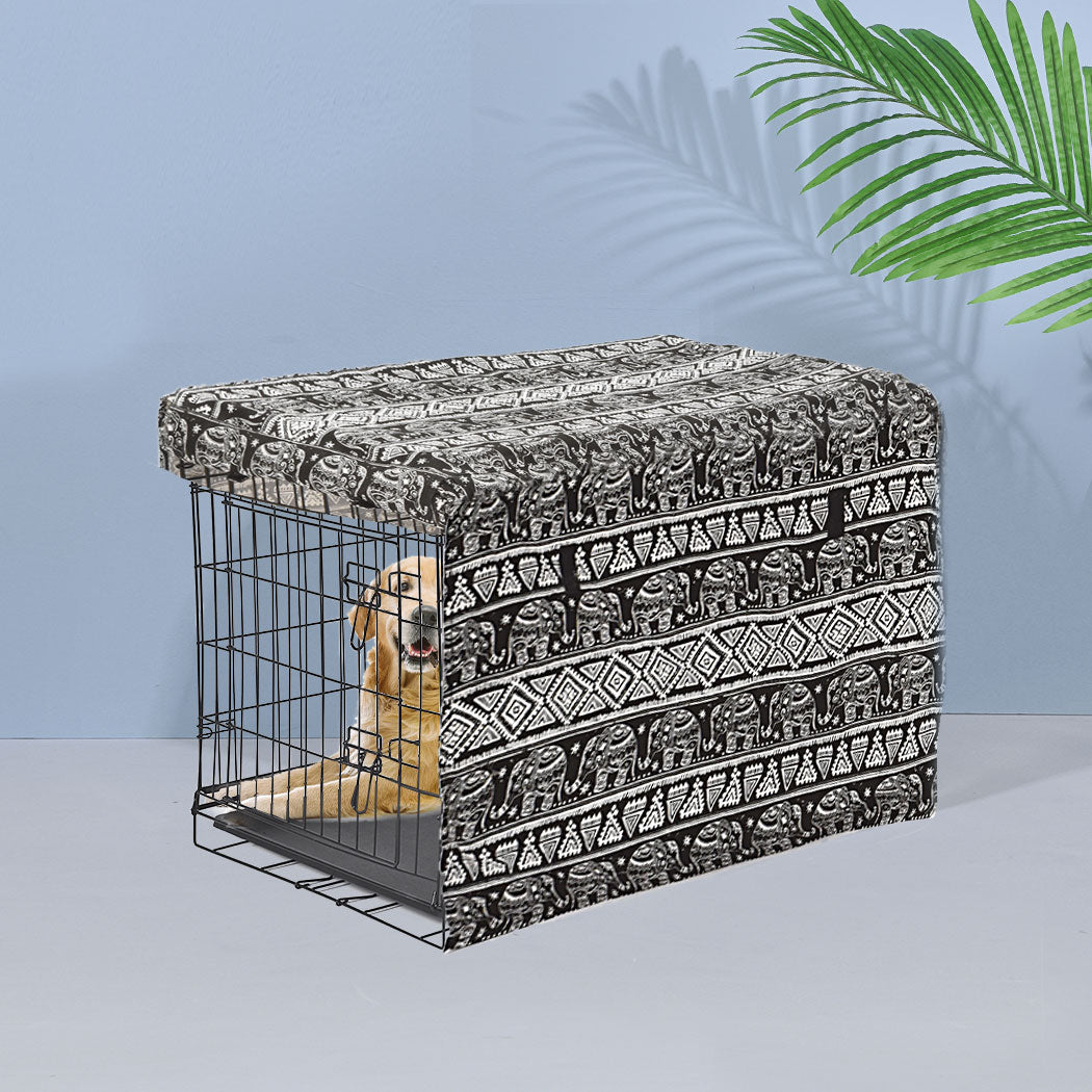 Foldable Metal Carrier Portable Pet Kennel With Cover 48"