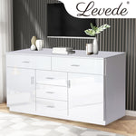 Buffet Sideboard Storage Cabinet Modern High Gloss Cupboard Drawers White