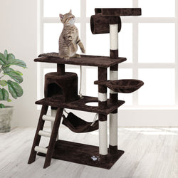 Cat Tree Beastie Scratching Post Pet Scratcher Tower 140cm Dark Brown