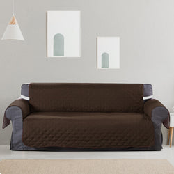 Sofa Cover Couch Lounge Protector Quilted Slipcovers Waterproof Coffee 335cm x 218cm
