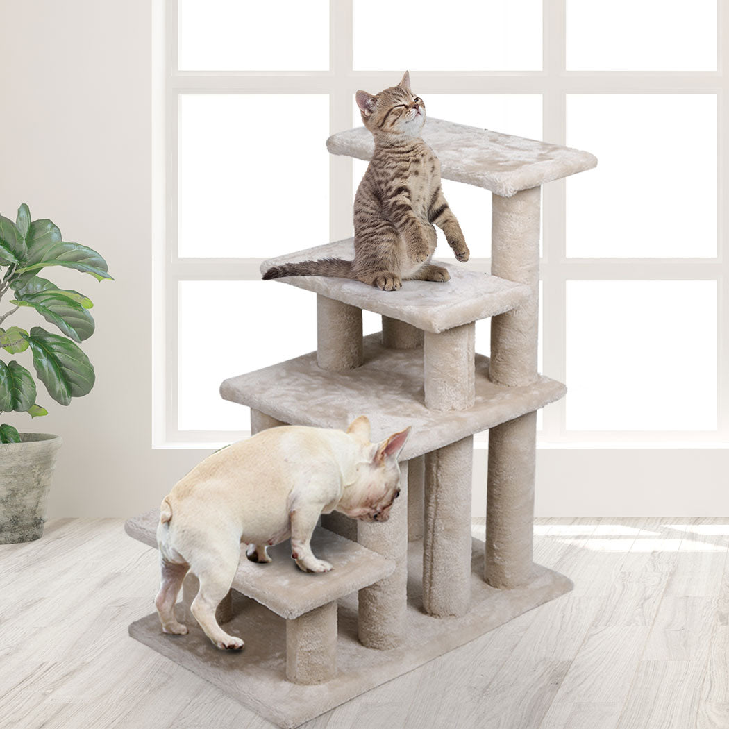 Cat Tree Beastie Scratching Condo Tower Scratcher Climbing Cream 
