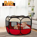 Dog Cat Puppy Play Round Crate Cage Tent Portable L Red