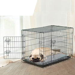 Foldable Metal Carrier Portable Kennel With Bed 36"
