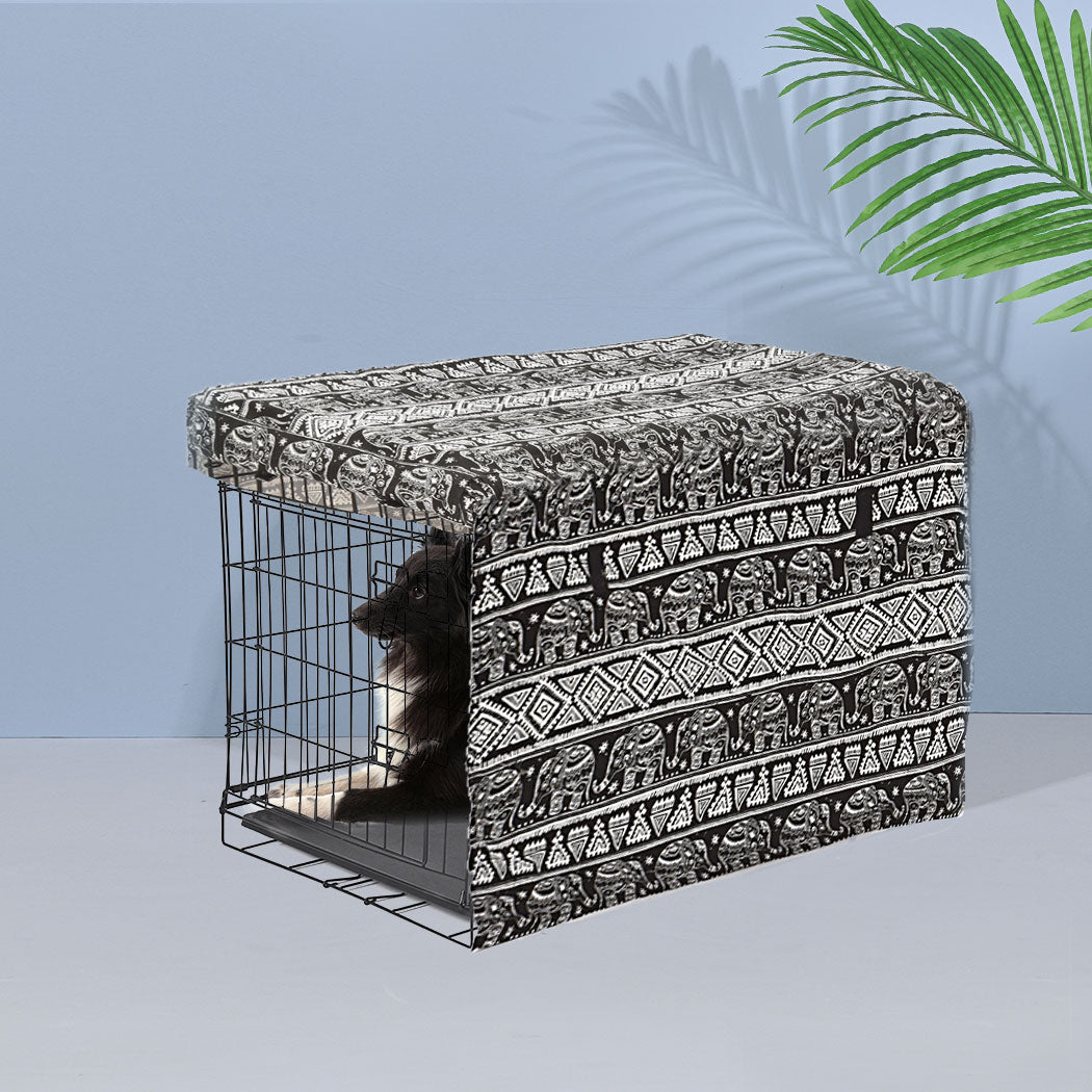 Metal Dog Kennel Black 48"

