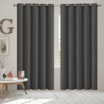 3 Layers Eyelet Blockout Curtains 180x230cm Charcoal