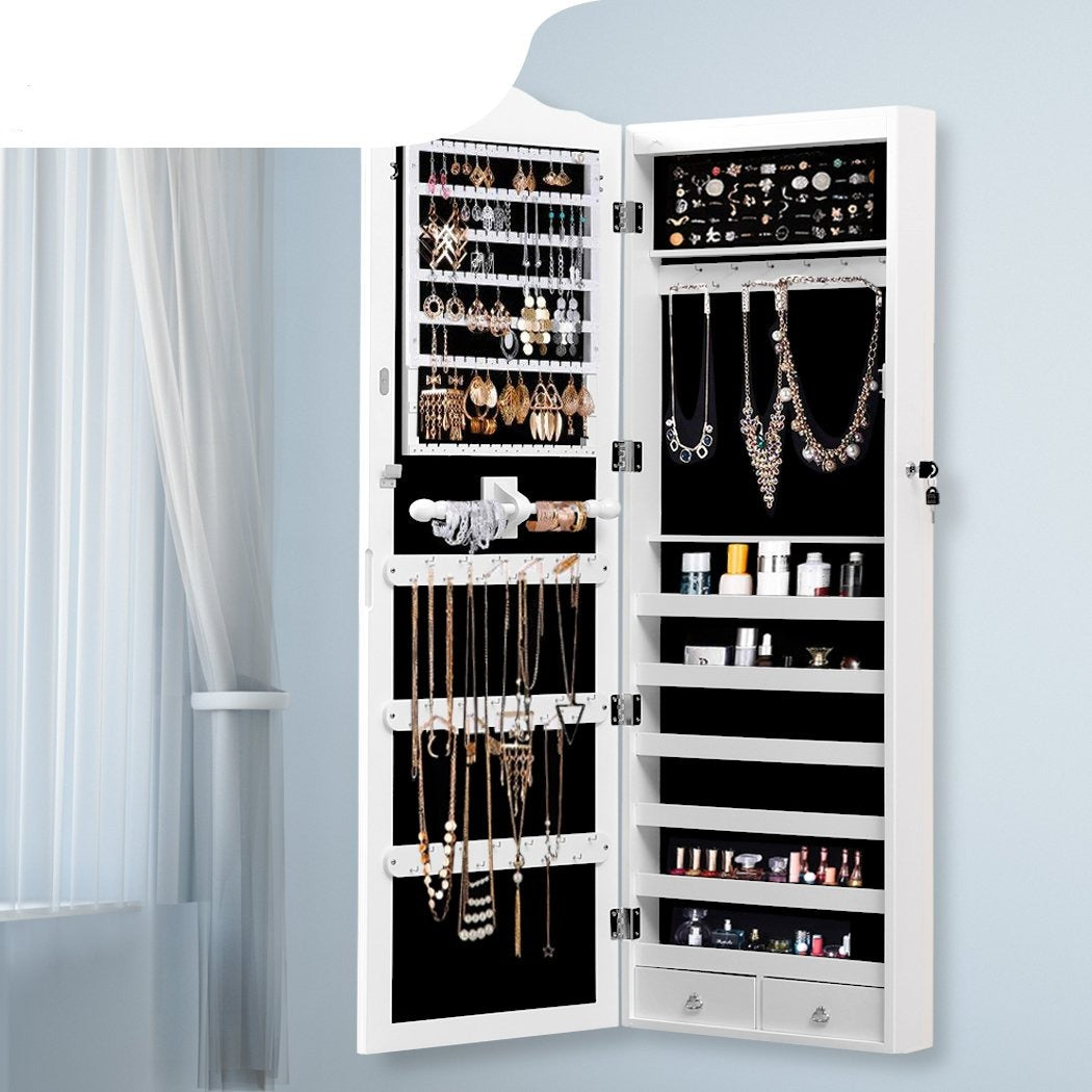 Mirror Jewellery Cabinet with 2 Drawers