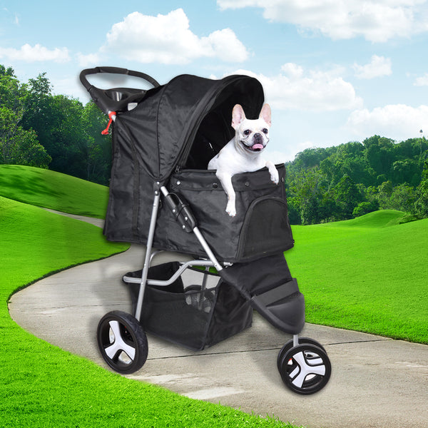  Pet Stroller 3 Wheels Dog Cat Cage Puppy Pushchair Travel Walk Carrier Pram