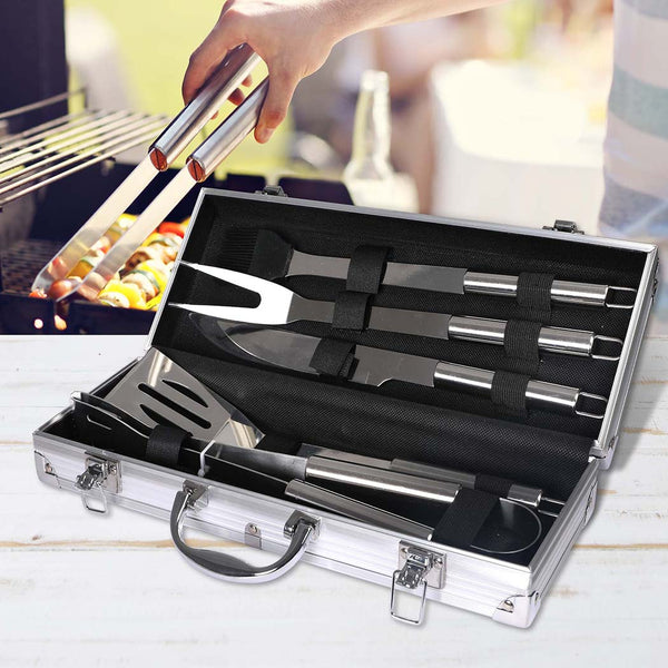  5Pcs BBQ Tool Set Stainless Steel Outdoor Barbecue Aluminium Grill Cook