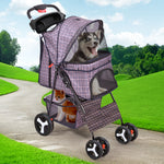 Pet Stroller 4 Wheels Dog Cat Cage Puppy Pushchair Travel Walk Carrier Pram
