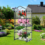 4 Tier Mini Greenhouse Garden Shed PVC Cover Film Frame Tunnel Plant Green House